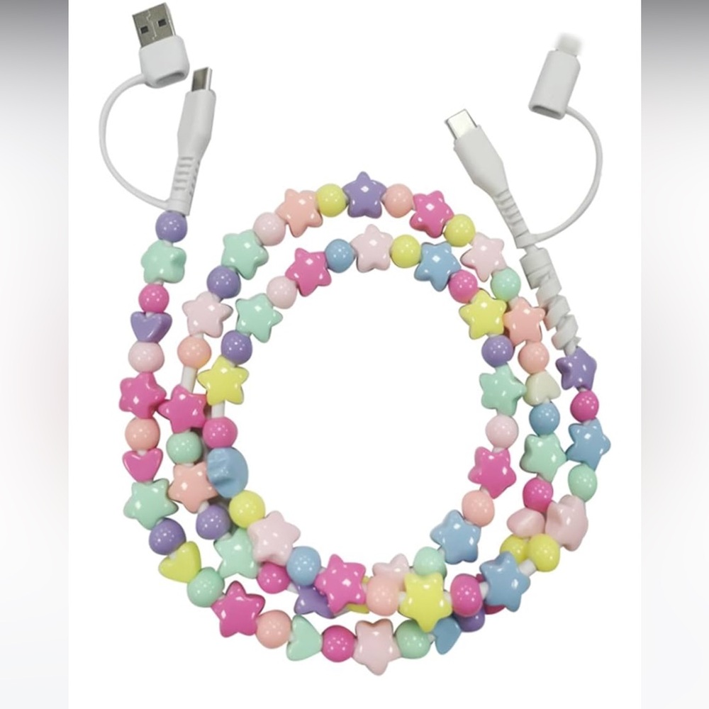 Colorful Star Beaded Charging Cable